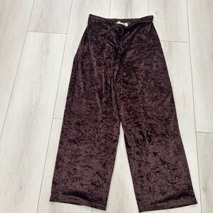 Victoria's Secret Velour Pants Size XS/S Wide Leg Drawstring Velvet 90's Y2K